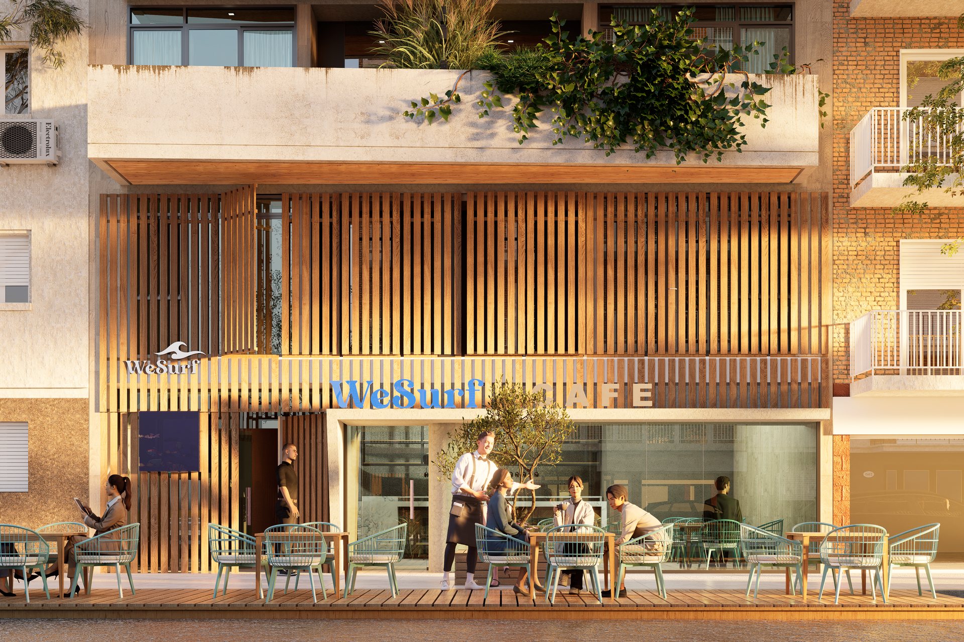 Acceso y WeSurf Café sobre Laprida